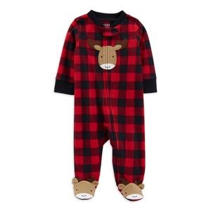 Carter's Child of Mine Baby Boys Sleep N Play Buffalo Plaid Dress